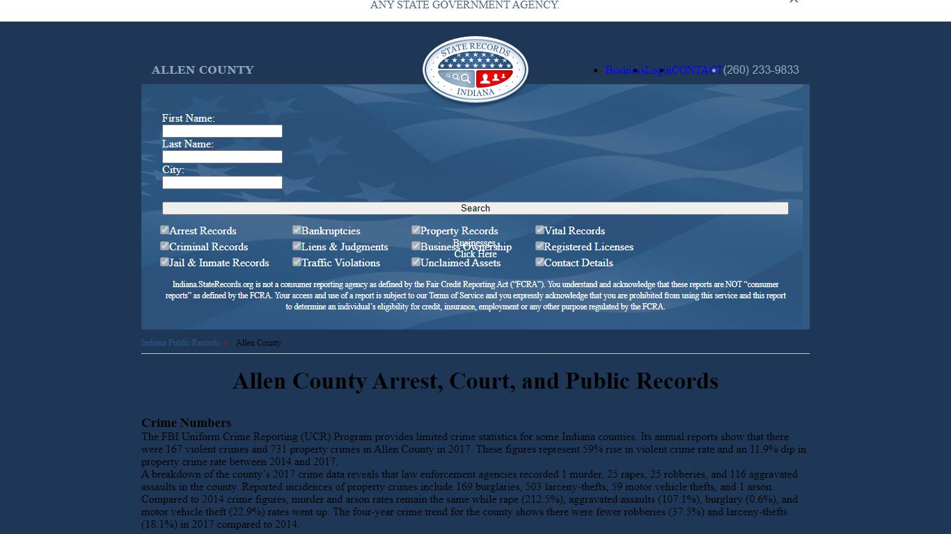 Allen County Arrest, Court, and Public Records